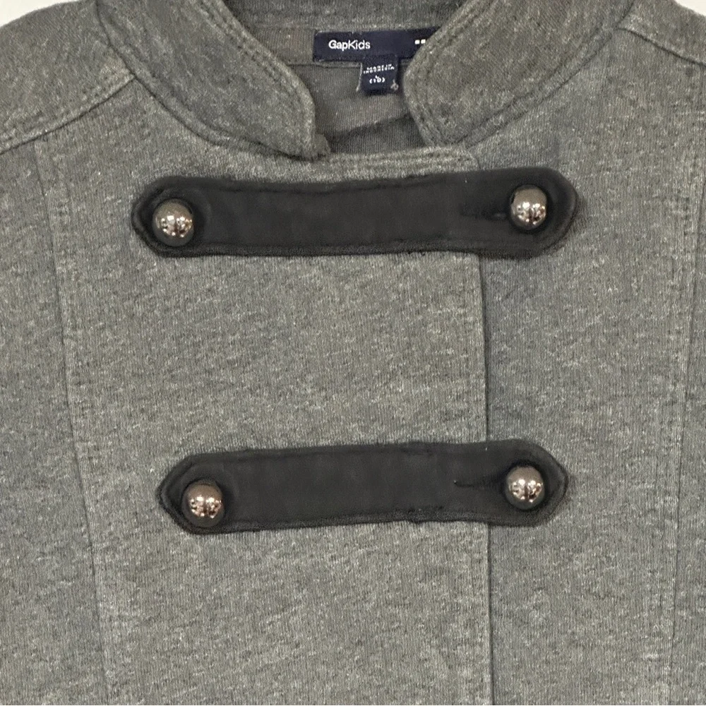 GAP Gray Kids Pea / Circus Master Jacket with Black Accents & Silver Buttons, 10